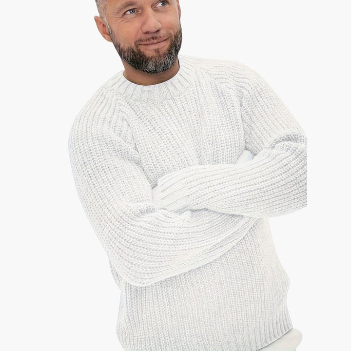 Herren Strickpullover mit Geripptem Saum