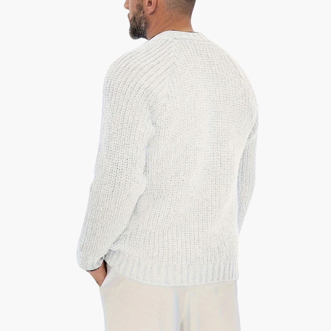Herren Strickpullover mit Geripptem Saum