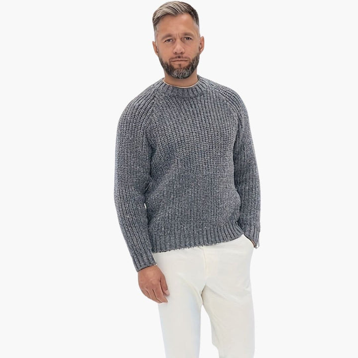 Herren Strickpullover mit Geripptem Saum
