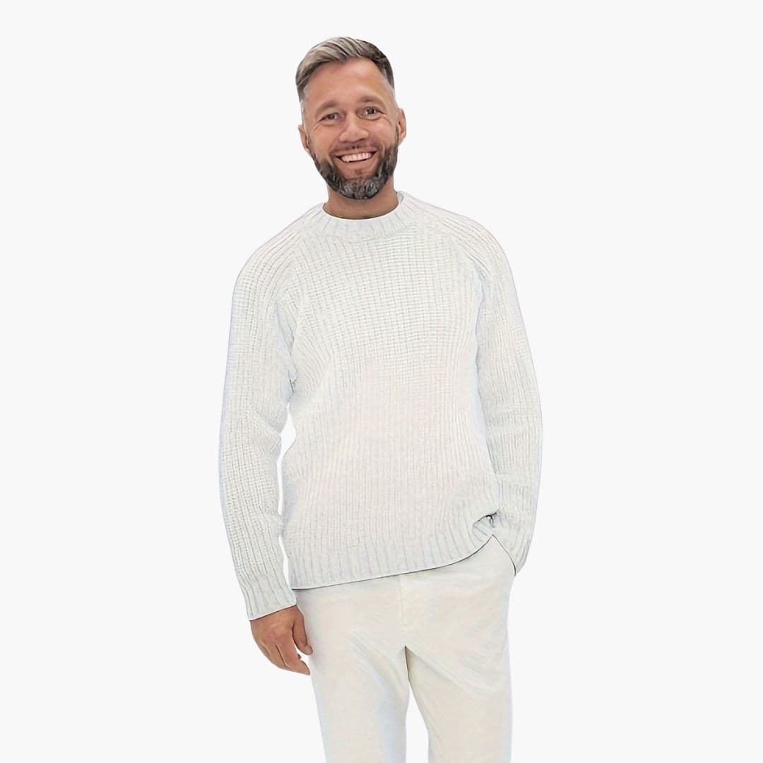 Herren Strickpullover mit Geripptem Saum