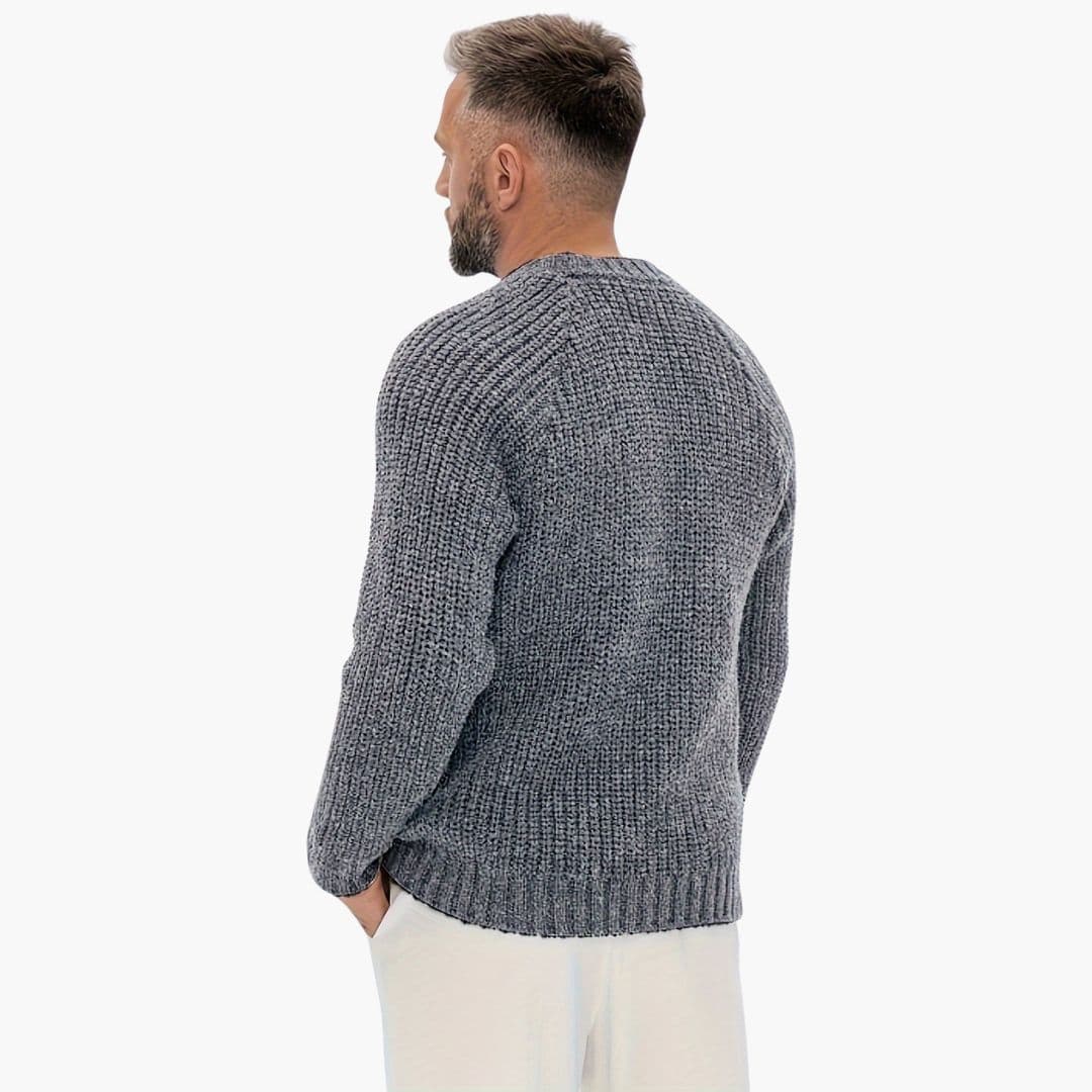 Herren Strickpullover mit Geripptem Saum