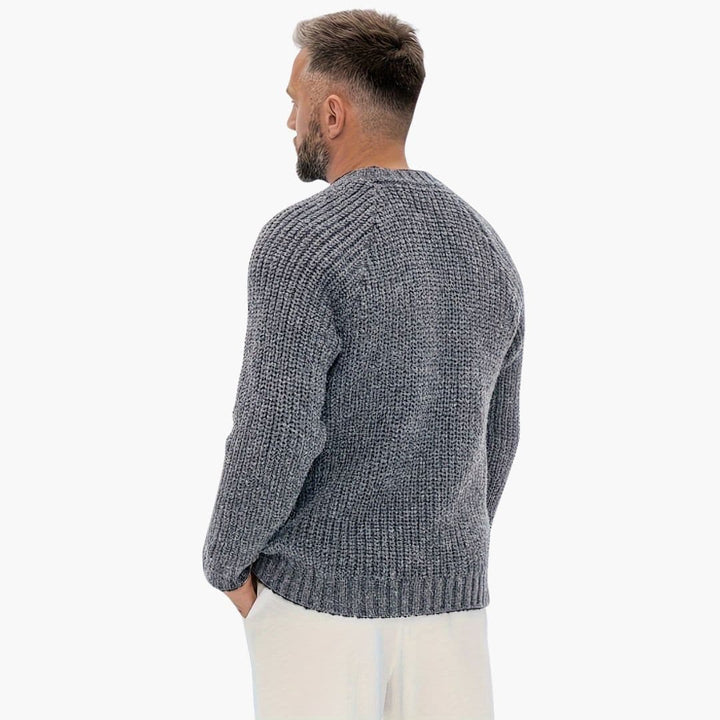 Herren Strickpullover mit Geripptem Saum