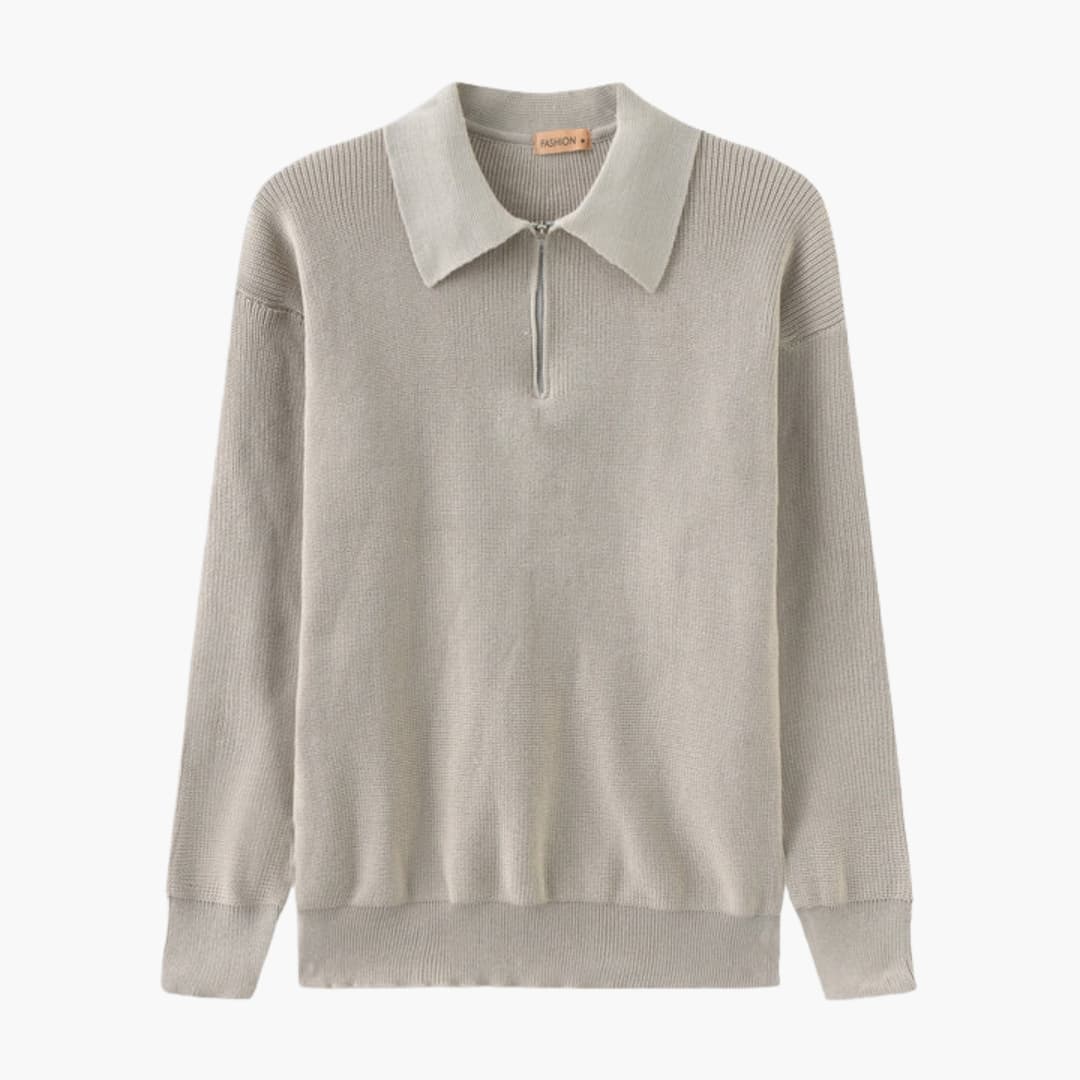 Herren Strickpullover mit Halbzipp