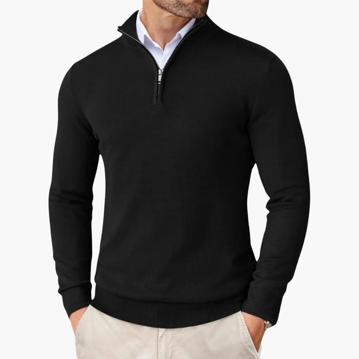 Herren Strickpullover mit Stehkragen
