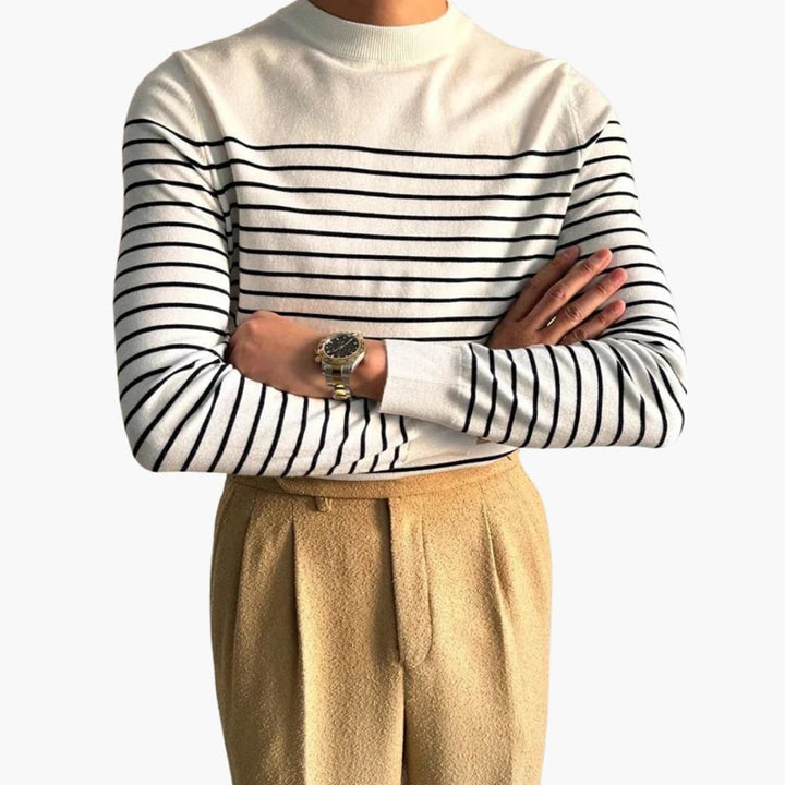 Herren Strickpullover mit Streifenmuster