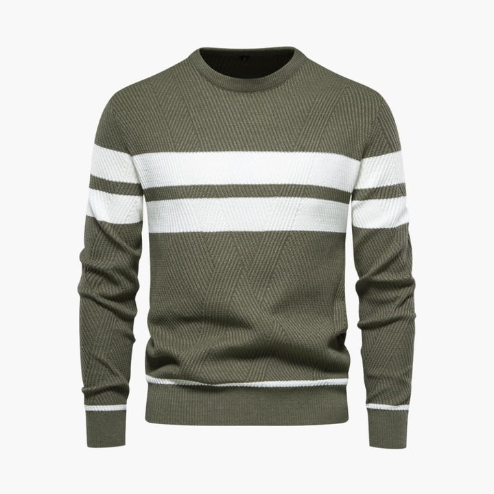 Herren Strickpullover mit Streifenoberfläche