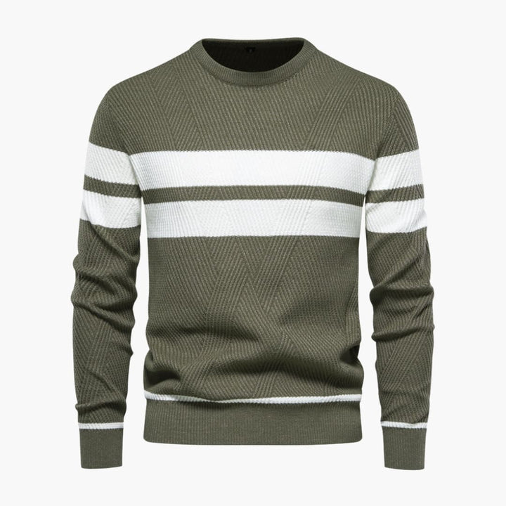 Herren Strickpullover mit Streifenoberfläche