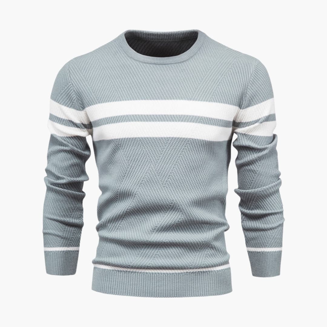 Herren Strickpullover mit Streifenoberfläche