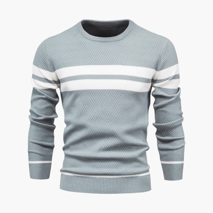 Herren Strickpullover mit Streifenoberfläche