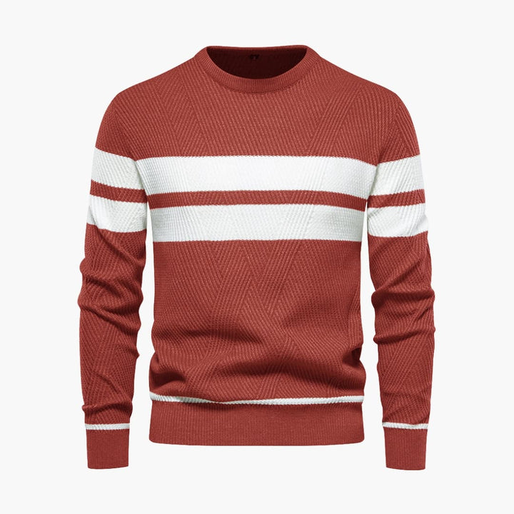 Herren Strickpullover mit Streifenoberfläche