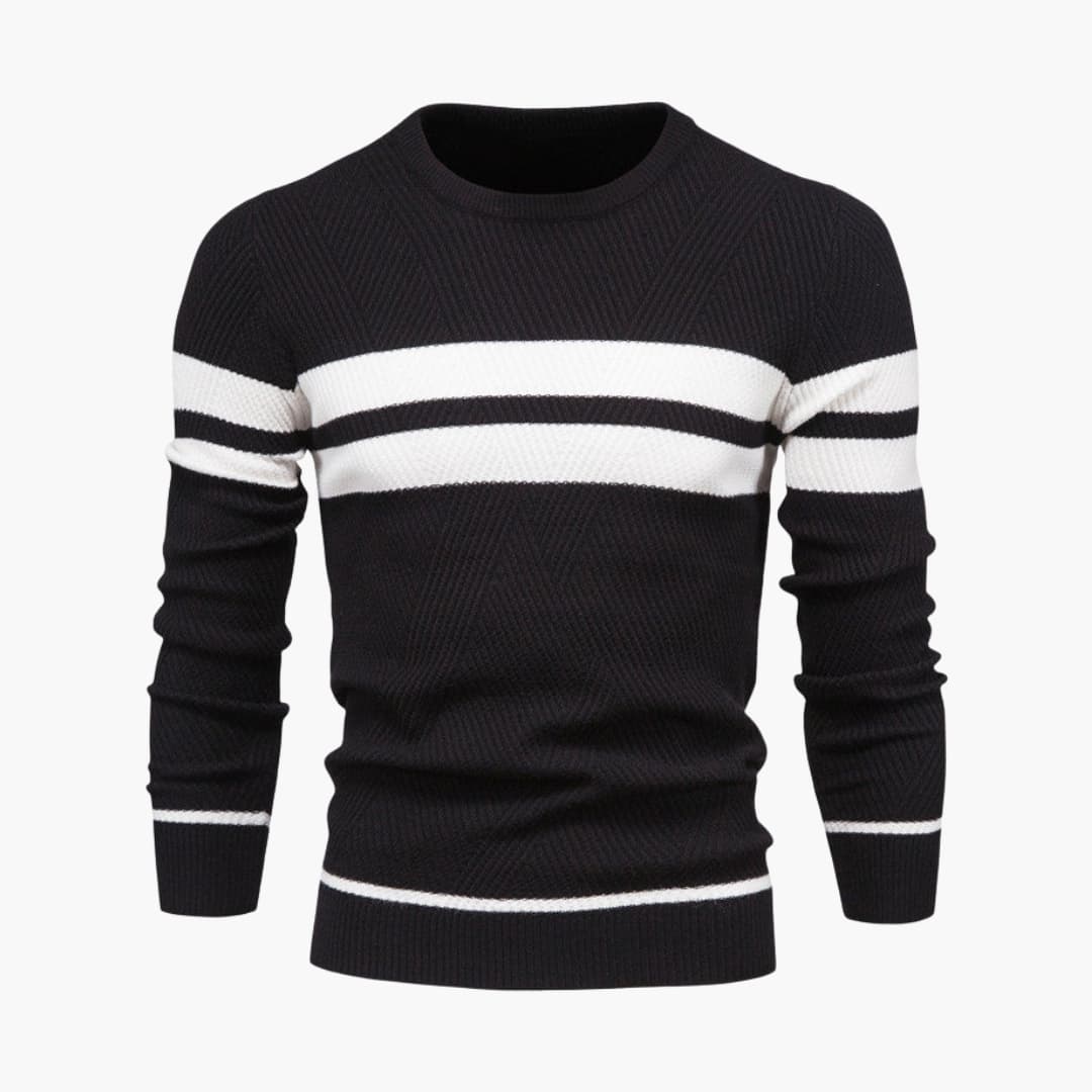 Herren Strickpullover mit Streifenoberfläche