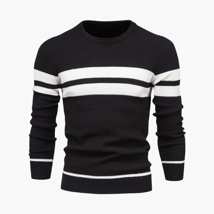 Herren Strickpullover mit Streifenoberfläche
