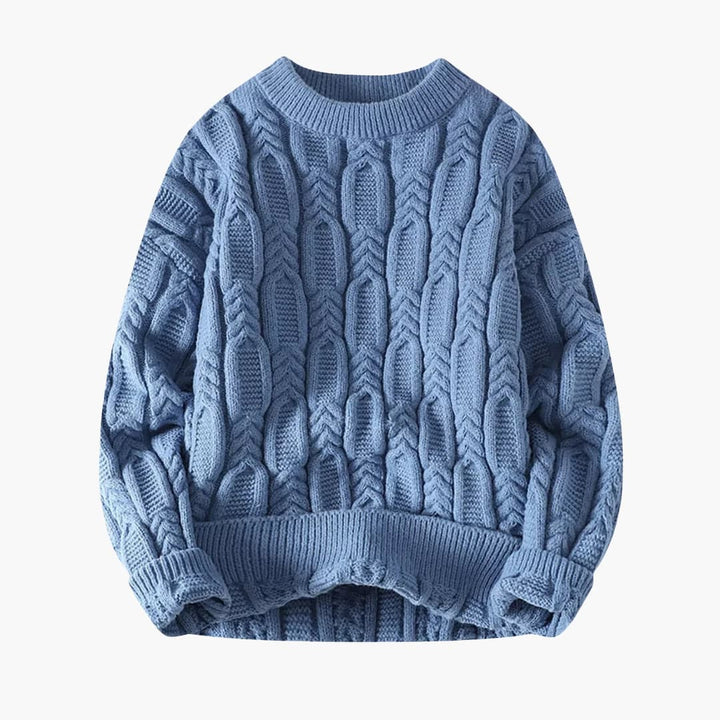 Herren Strickpullover mit Zopfmuster