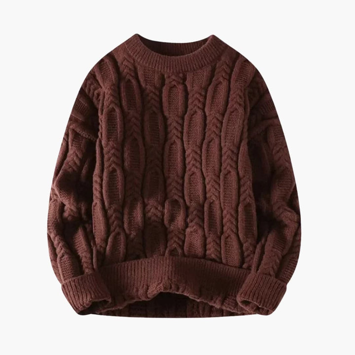 Herren Strickpullover mit Zopfmuster