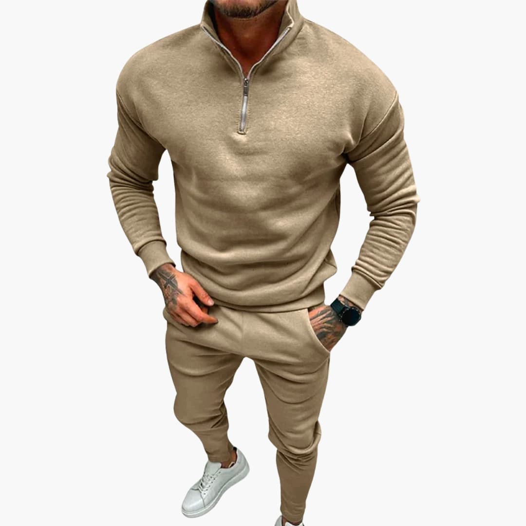 Herren Trainingsanzug mit Reißverschlusskragen und passender Hose
