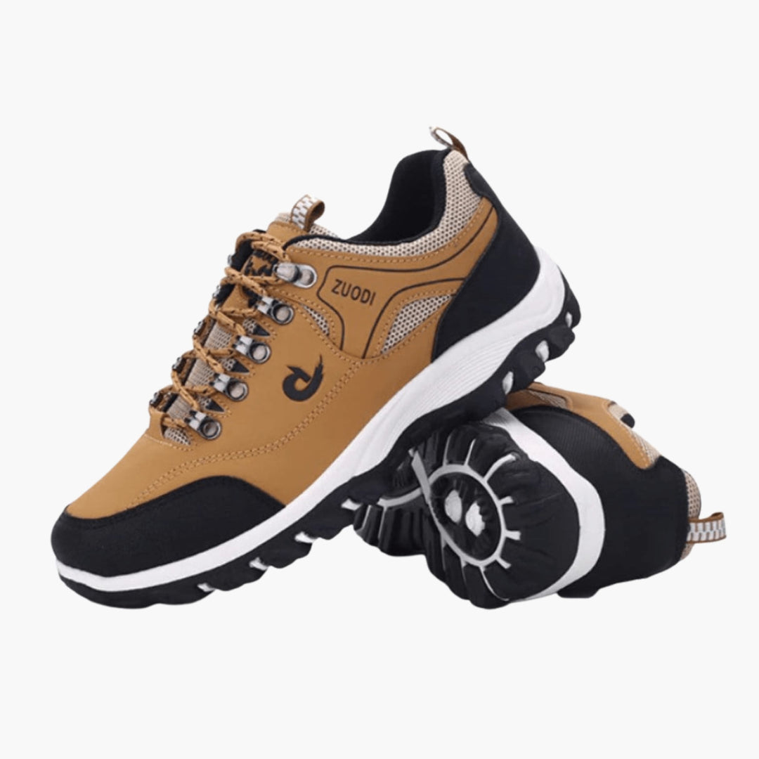 Herren Trekking Schuhe mit Schnürung und profilierter Gummisohle