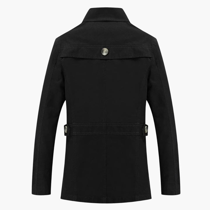 Herren Trench coat mit Knopfverschluss und Taschen Details