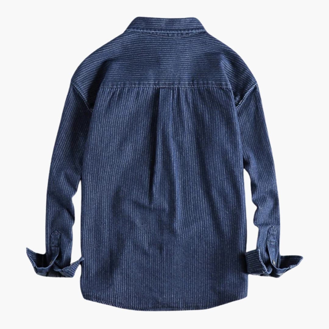 Herren Utility Hemd mit Brusttaschen und Druckknopfverschluss