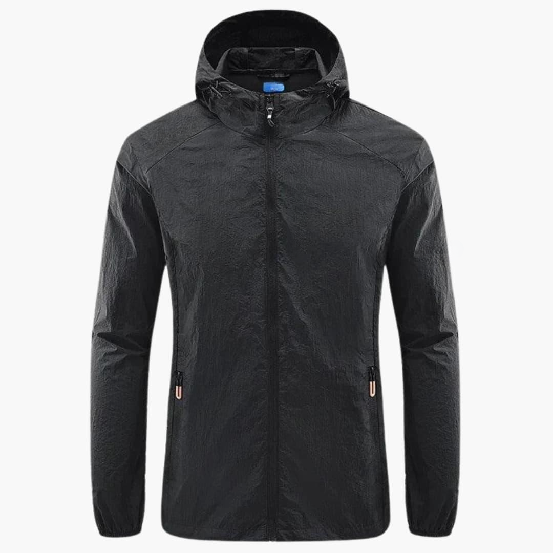 Herren Windbreaker Jacke mit Kapuze und Reißverschluss-Taschen