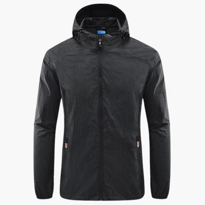 Herren Windbreaker Jacke mit Kapuze und Reißverschluss-Taschen