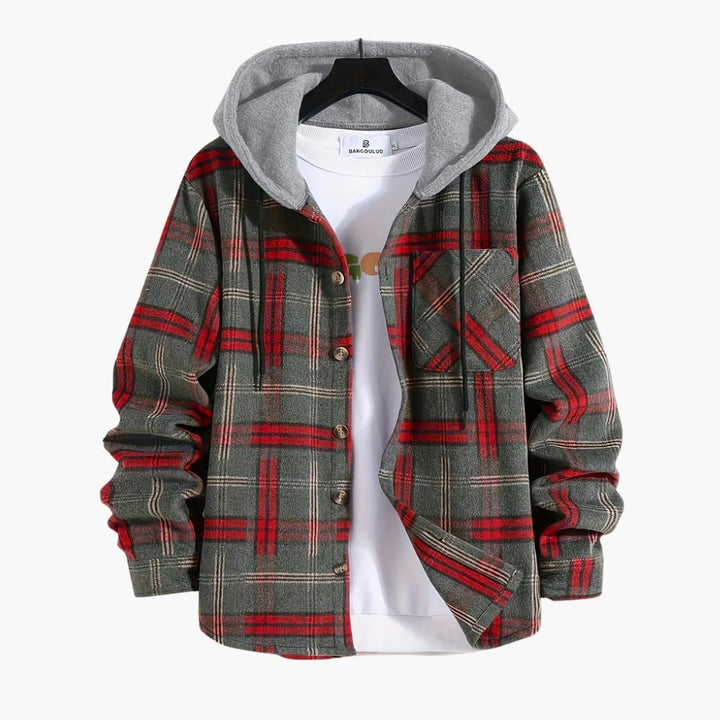 Herren Winterjacke mit Kapuze und Knopfverschluss