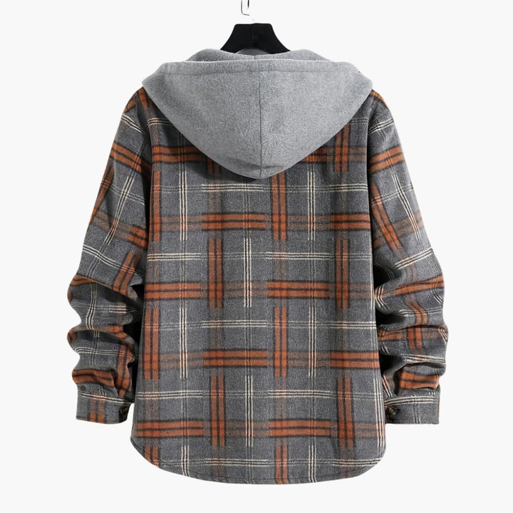 Herren Winterjacke mit Kapuze und Knopfverschluss