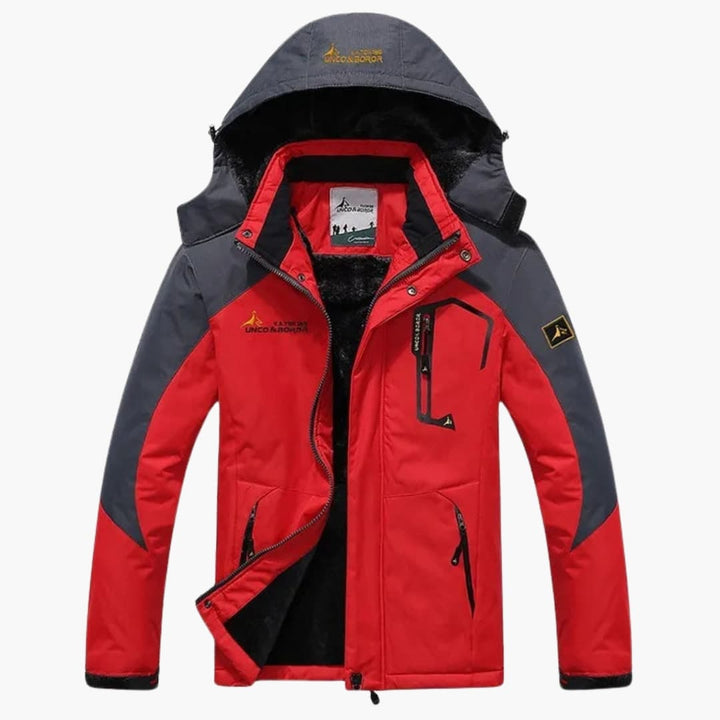 Herren Winterjacke mit Reißverschluss und abnehmbarer Kapuze