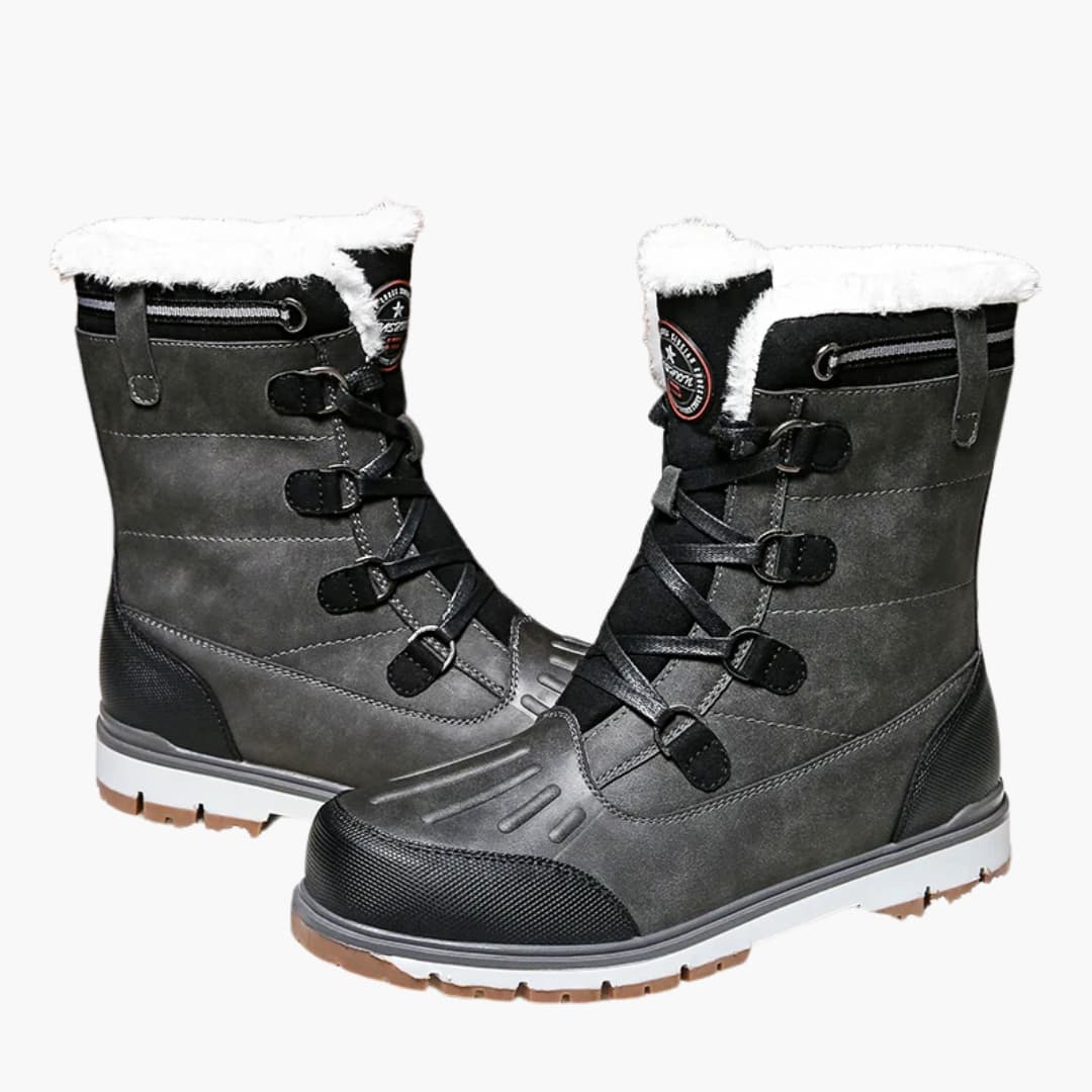 Herren Winterstiefel mit Schnürverschluss und Gummilaufsohle