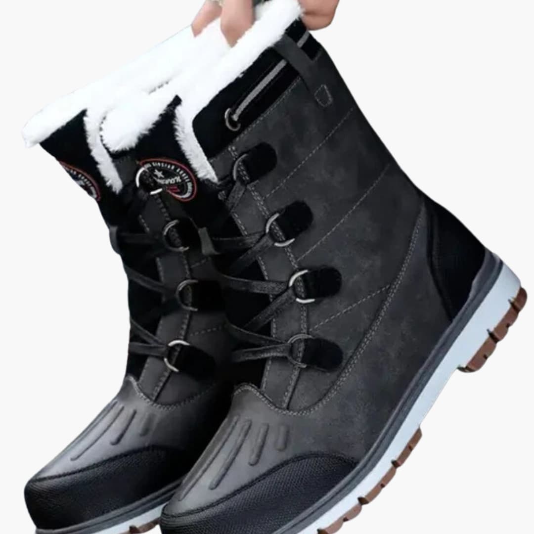 Herren Winterstiefel mit Schnürverschluss und Gummilaufsohle