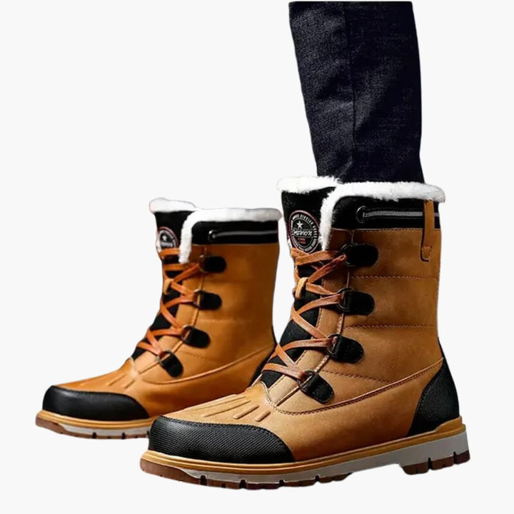 Herren Winterstiefel mit Schnürverschluss und Gummilaufsohle