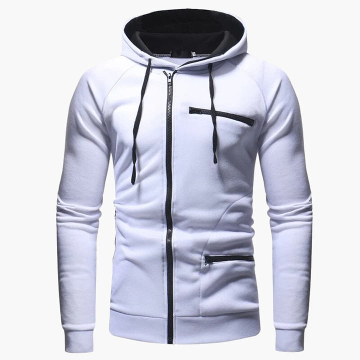 Herren Zip Hoodie mit Kapuze und Taschen