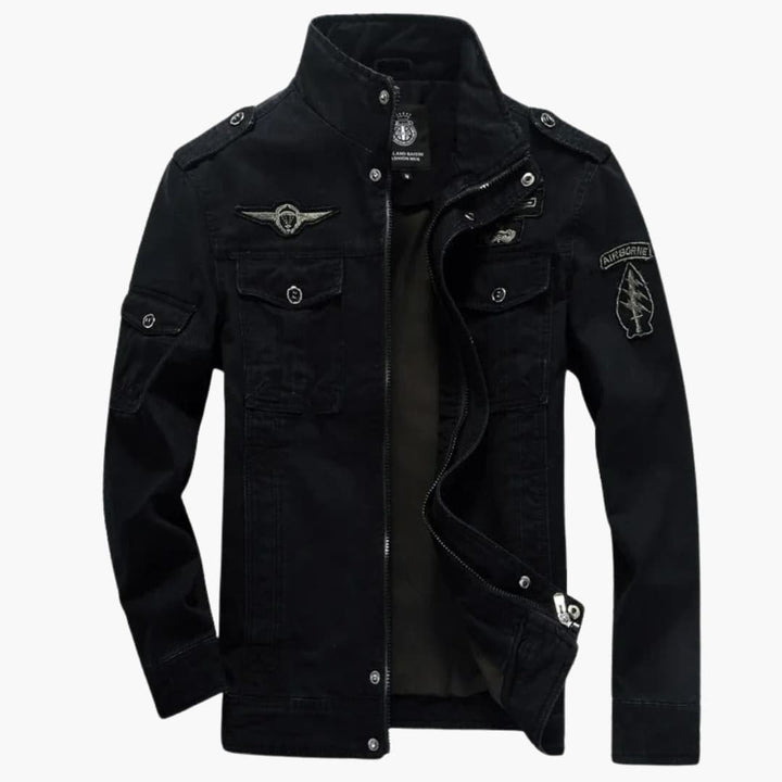 Herrenjacke im Military Style mit Stehkragen und Klappentaschen