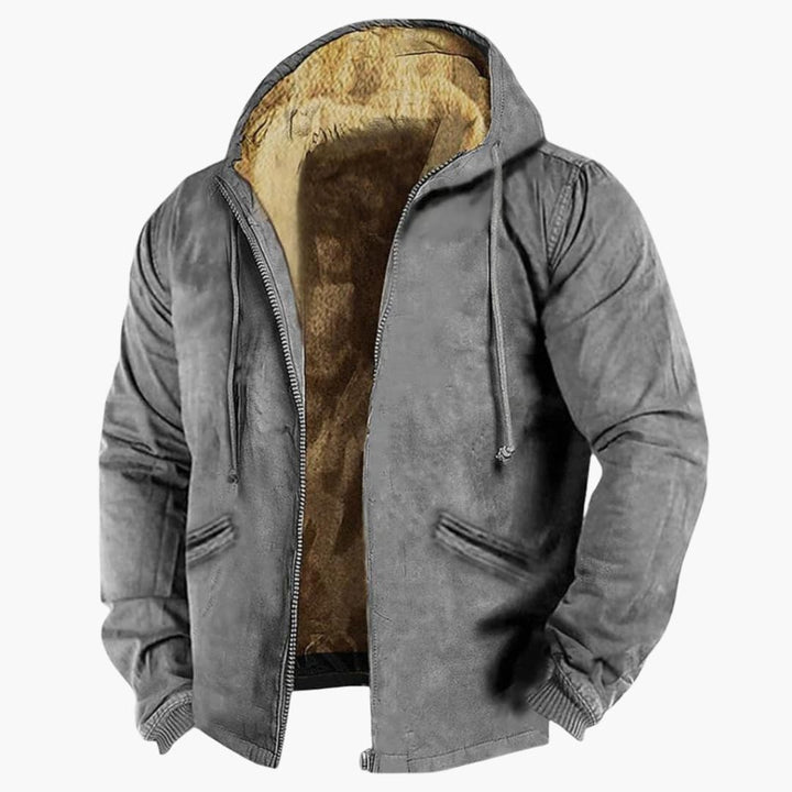 Herrenjacke mit Kapuze und Reißverschluss