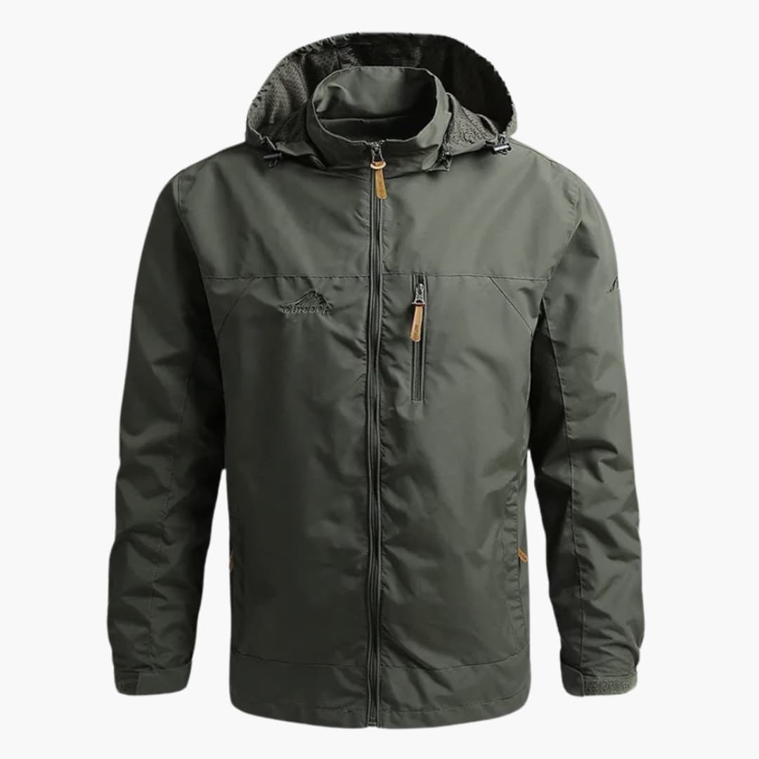 Herrenjacke mit Kapuze und Reißverschluss für Herrenmode