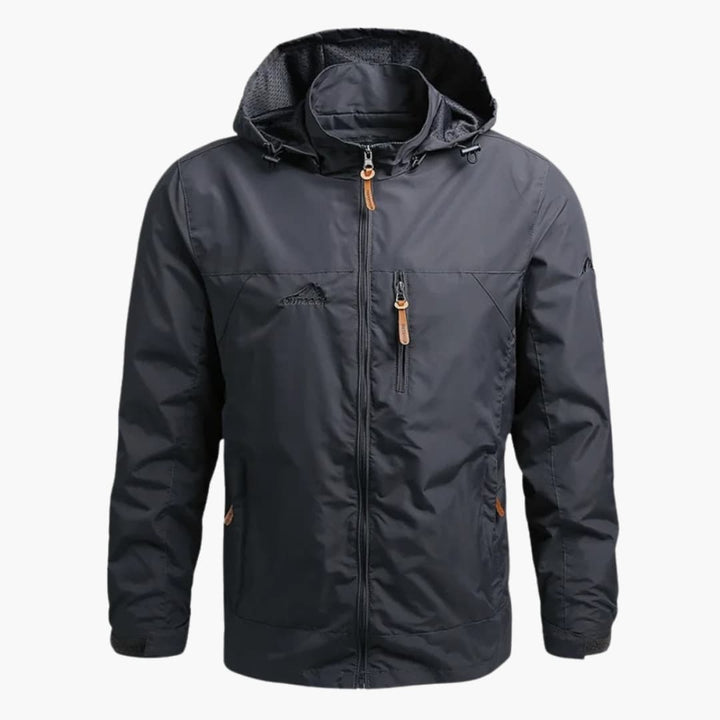 Herrenjacke mit Kapuze und Reißverschluss für Herrenmode