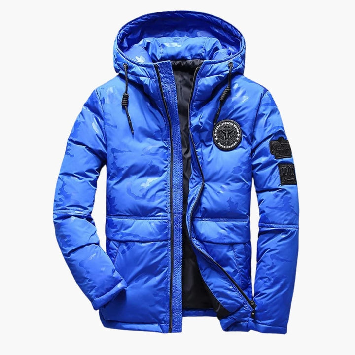 Herrenjacke mit Reißverschluss Kapuze und Taschen