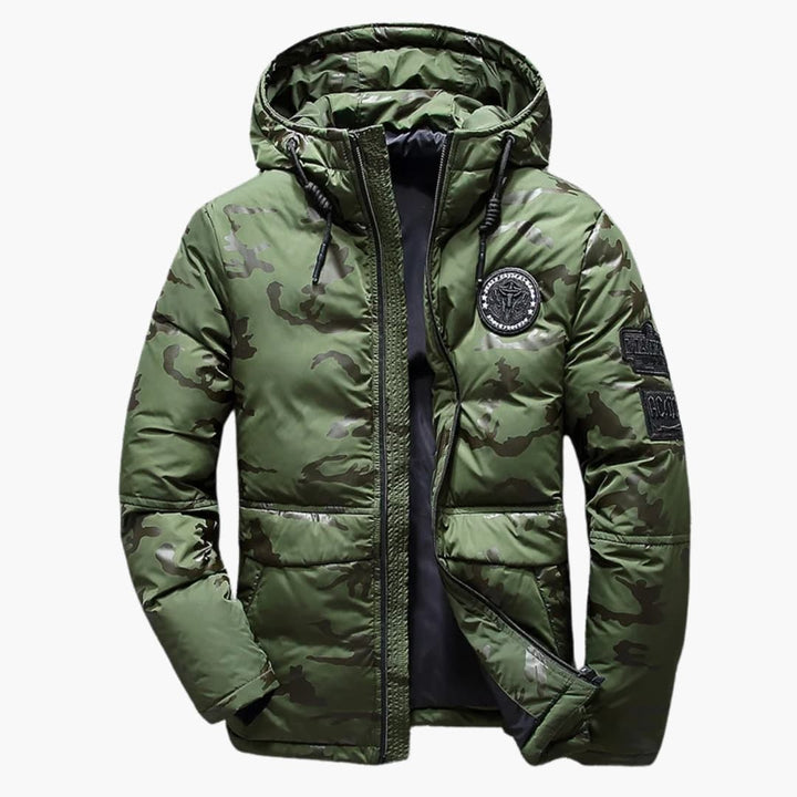 Herrenjacke mit Reißverschluss Kapuze und Taschen