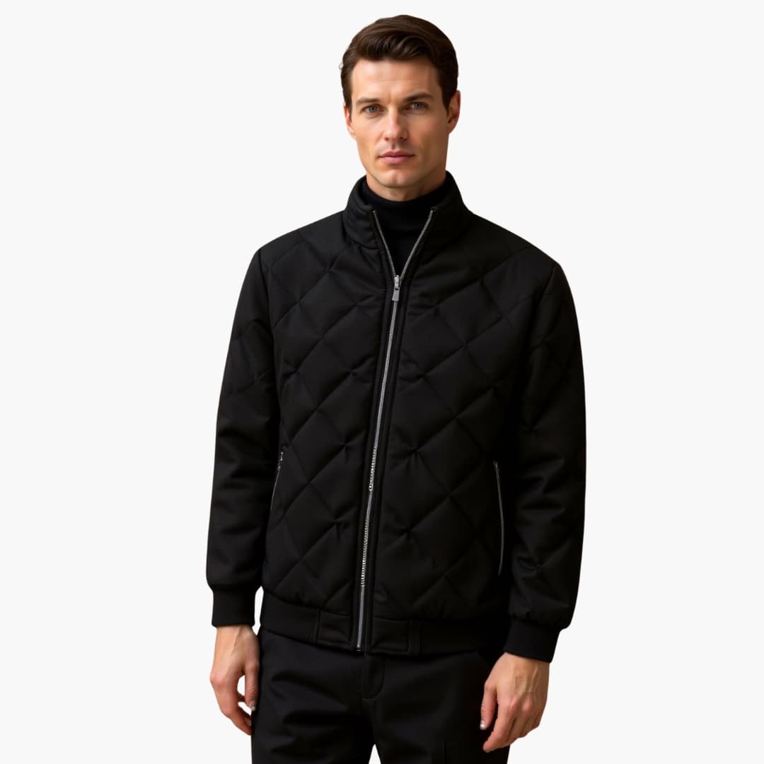 Herrenjacke mit Reißverschluss und Gesteppter Oberfläche