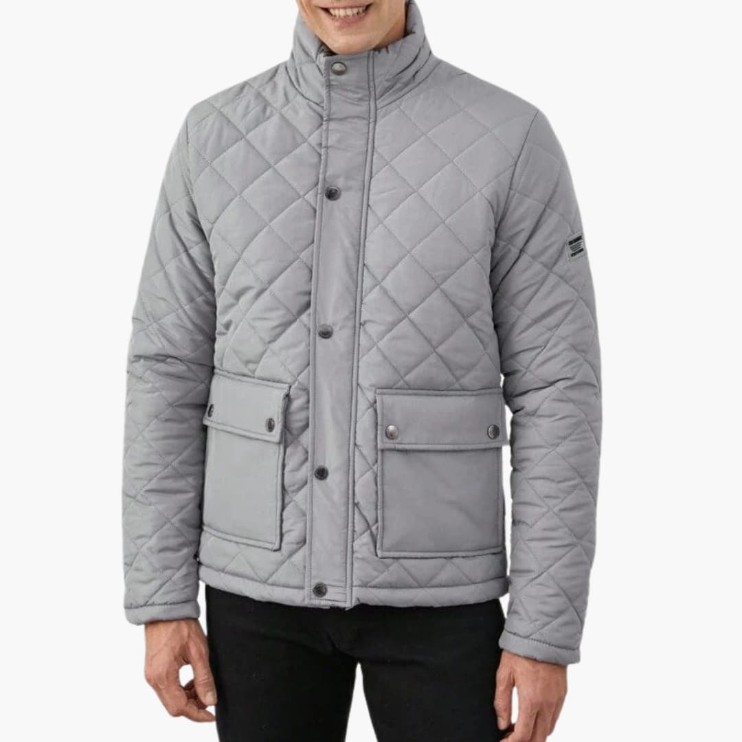 Herrenjacke mit Steppung und Druckknopfverschluss
