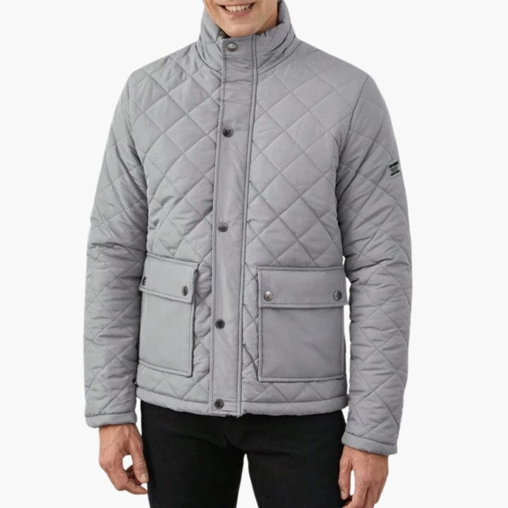 Herrenjacke mit Steppung und Druckknopfverschluss