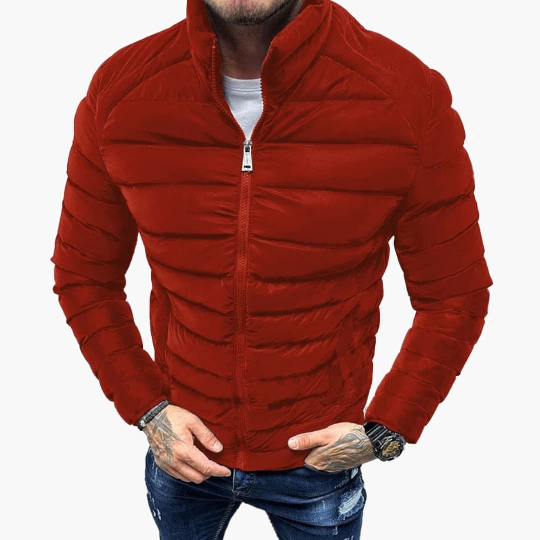 Herrenjacke mit Steppung und Reißverschluss