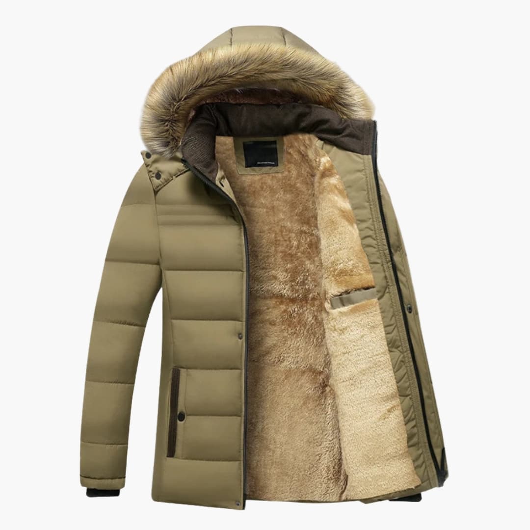 Herrenparka mit Kapuze und Reißverschluss