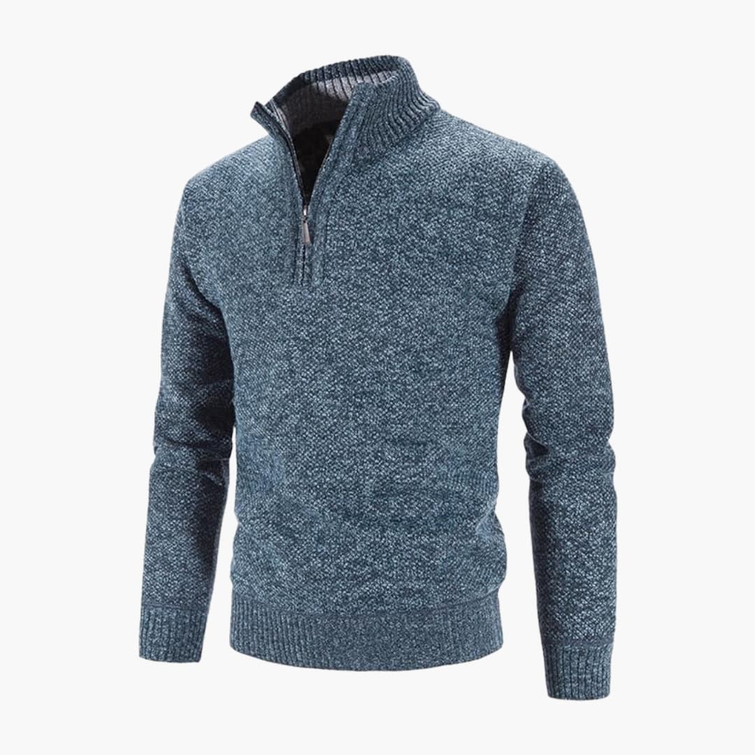 Herrenpullover mit Halbreißverschluss