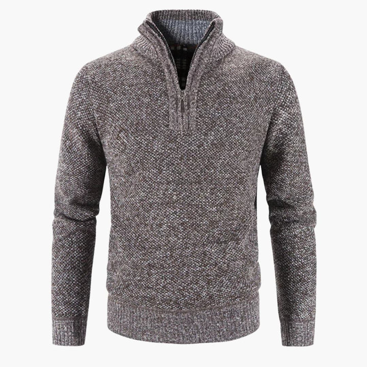 Herrenpullover mit Halbreißverschluss