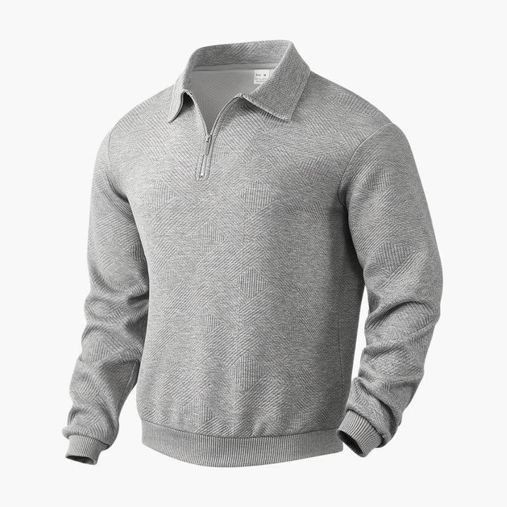 Herrenpullover mit Reißverschlusskragen