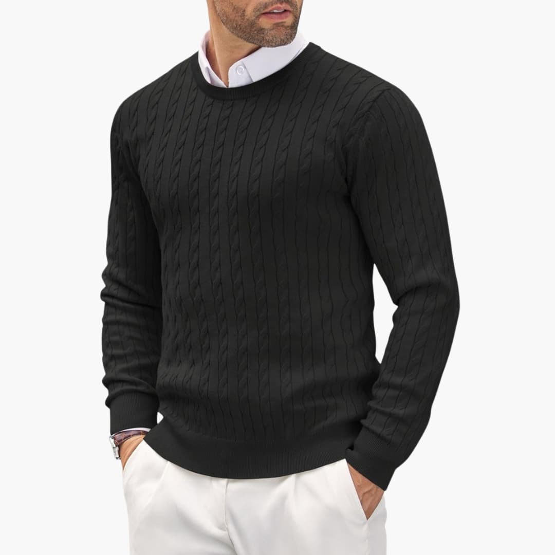 Herrenpullover mit Rundhalsausschnitt