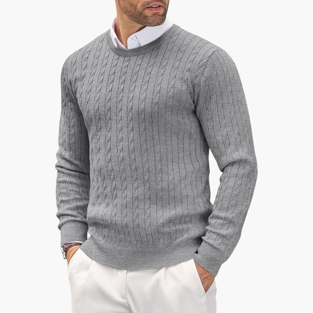 Herrenpullover mit Rundhalsausschnitt