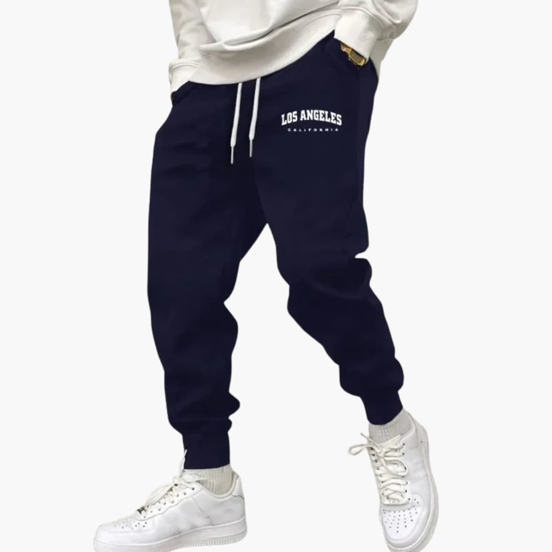 Jogginghosen für Herren mit Los Angeles Schriftzug und Kordelzug am Bund