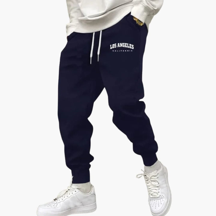 Jogginghosen für Herren mit Los Angeles Schriftzug und Kordelzug am Bund