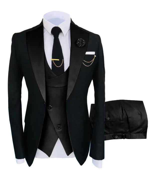 Herren Anzug in formellem Stil, dreiteilig mit Sakko, Weste und Hose